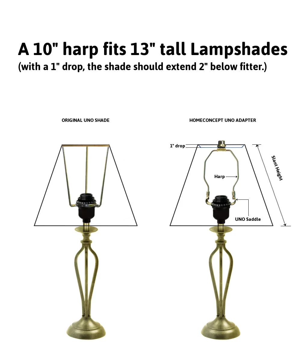 10"H SLIP UNO Adapter Converts your Lampshade to fit on SLIP UNO Lamp Base