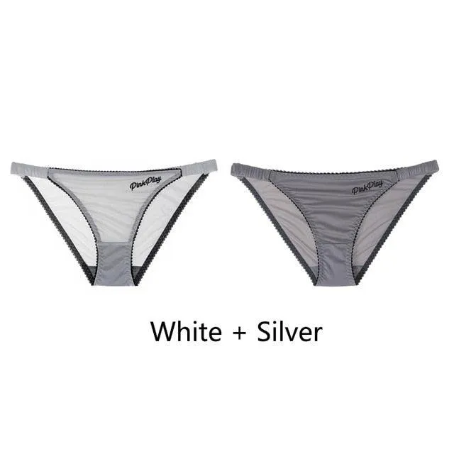 2 Pack Letter Print Sexy Women's Panties Underwear Seamless Briefs Comfort Underpants Low Rise Fashion Panty Ladies Lingerie