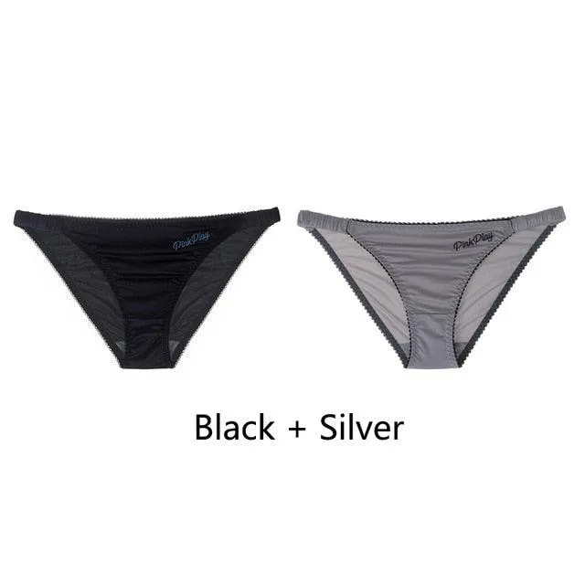 2 Pack Letter Print Sexy Women's Panties Underwear Seamless Briefs Comfort Underpants Low Rise Fashion Panty Ladies Lingerie