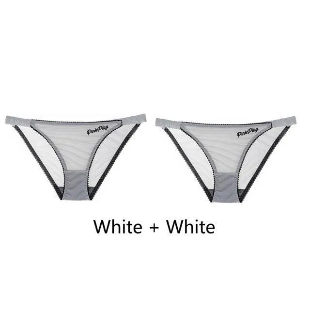 2 Pack Letter Print Sexy Women's Panties Underwear Seamless Briefs Comfort Underpants Low Rise Fashion Panty Ladies Lingerie