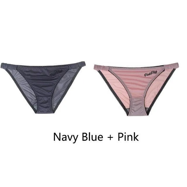 2 Pack Letter Print Sexy Women's Panties Underwear Seamless Briefs Comfort Underpants Low Rise Fashion Panty Ladies Lingerie