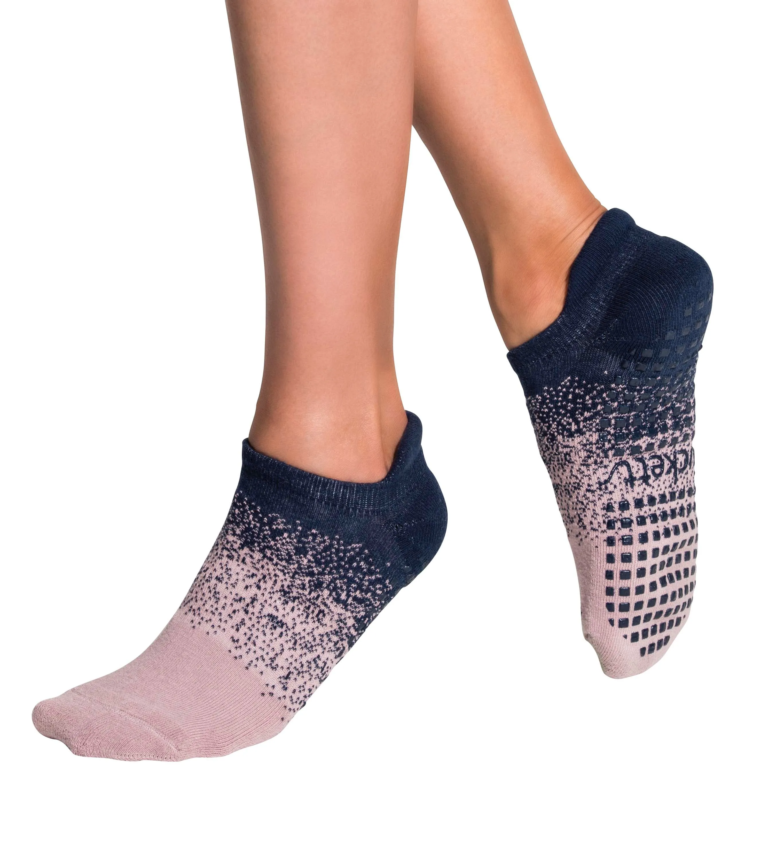 2 PACK - Tab Closed Toe - Rose   Navy - Grip Socks