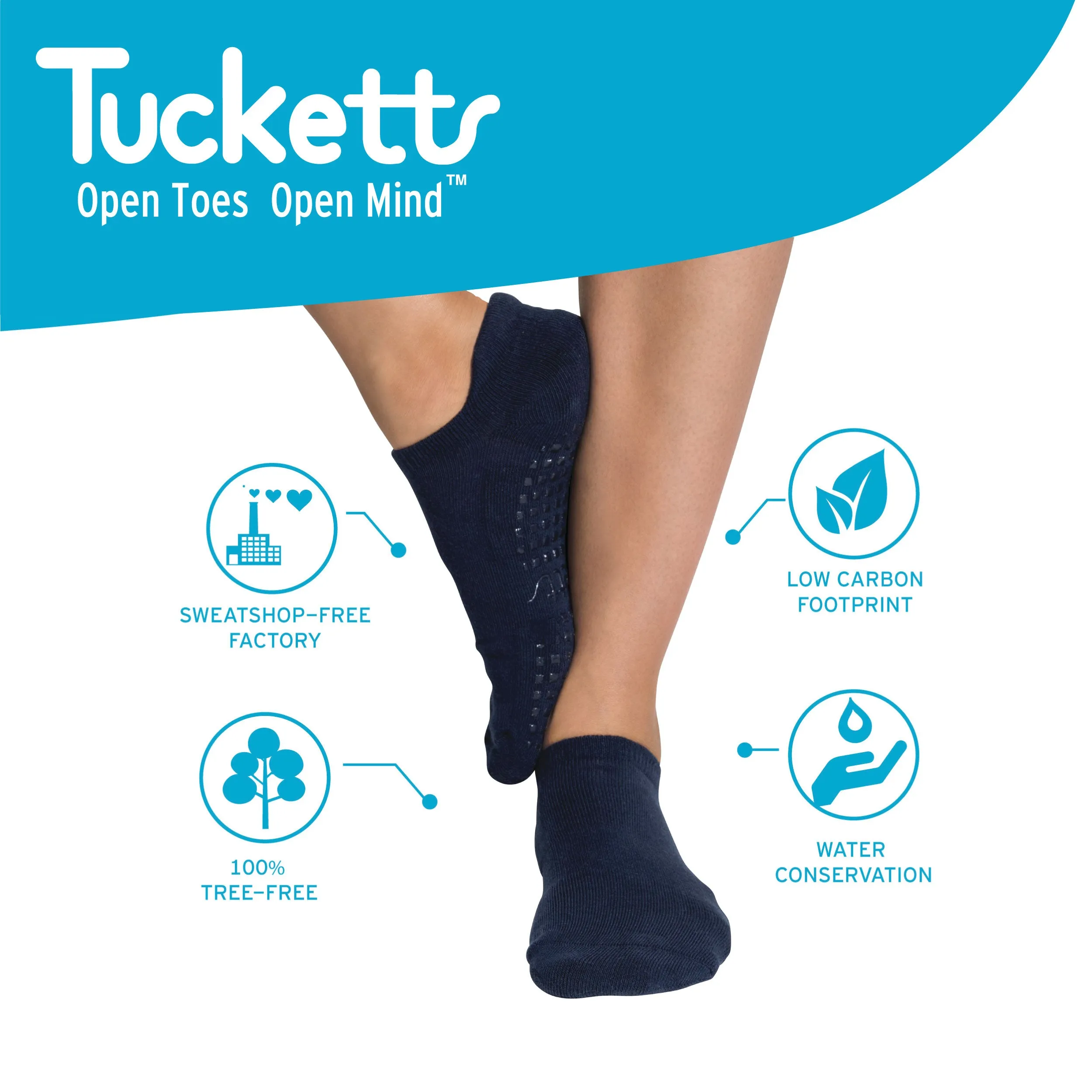 2 PACK - Tab Closed Toe - Rose   Navy - Grip Socks