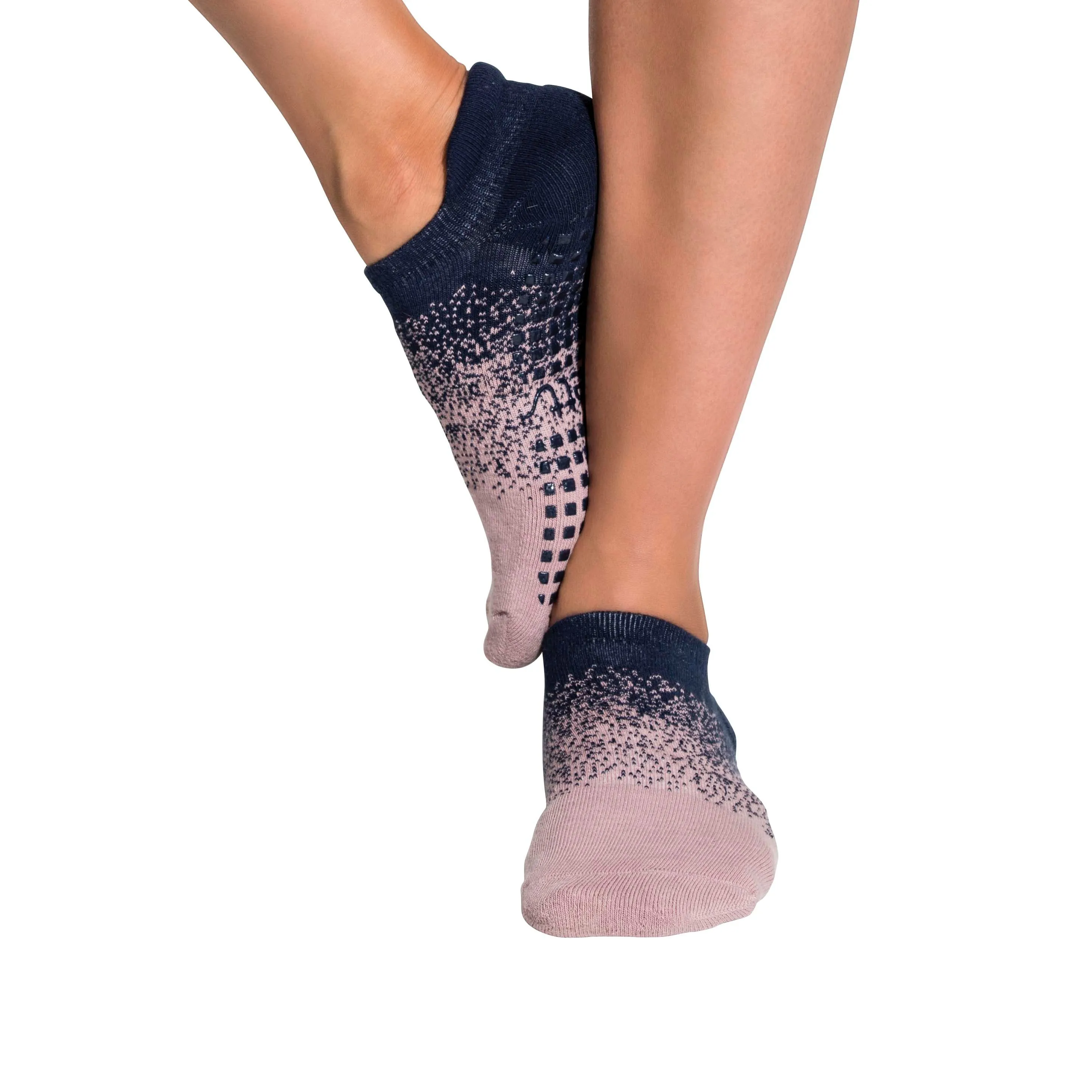 2 PACK - Tab Closed Toe - Rose   Navy - Grip Socks