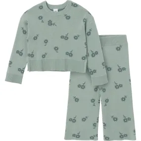 2-Piece Infant & Toddler Girls Medium Sky Daisies Jacquard Sweater Set