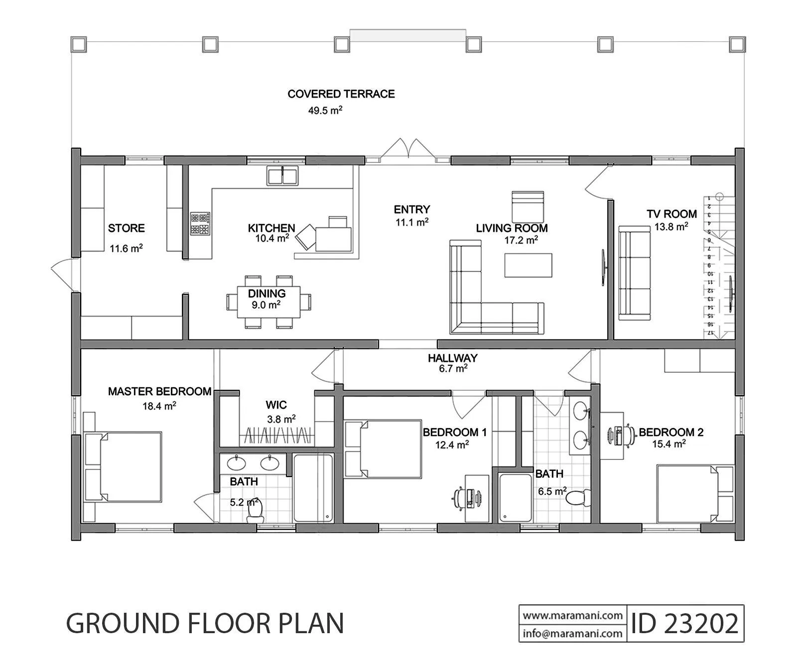 3 Bedroom House Plan - ID 23202