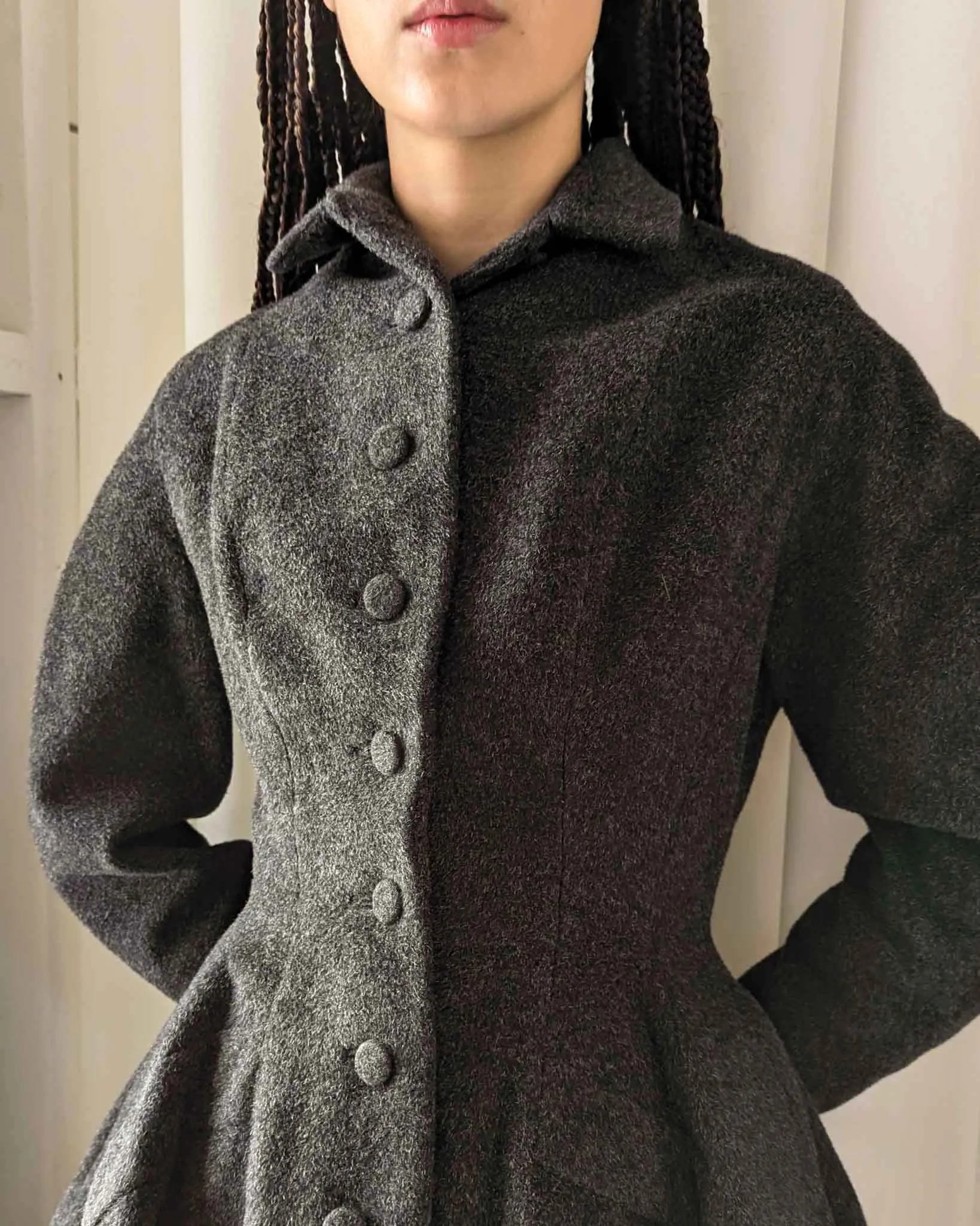 50s Lilli Ann Wool Princess Coat | XS-S