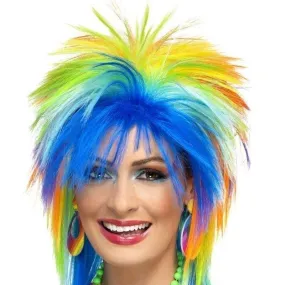 80s Rainbow Punk Wig Adult Costume Accessory