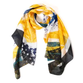 Abstract Waves Silk Scarf