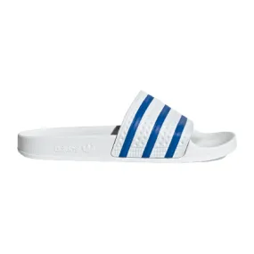 Adidas Men's Adilette Slides - Cloud White / Glow Blue