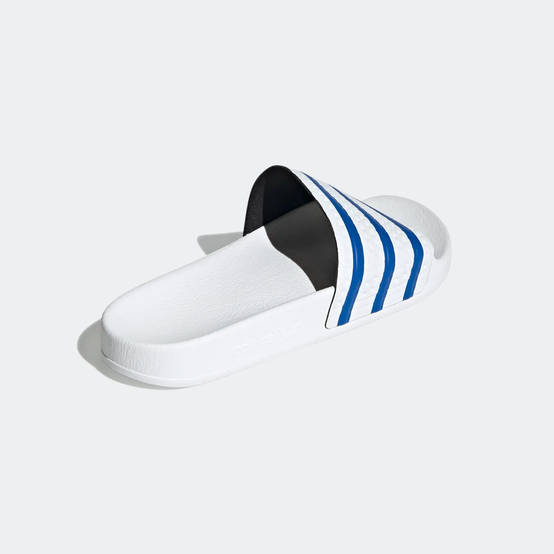 Adidas Men's Adilette Slides - Cloud White / Glow Blue