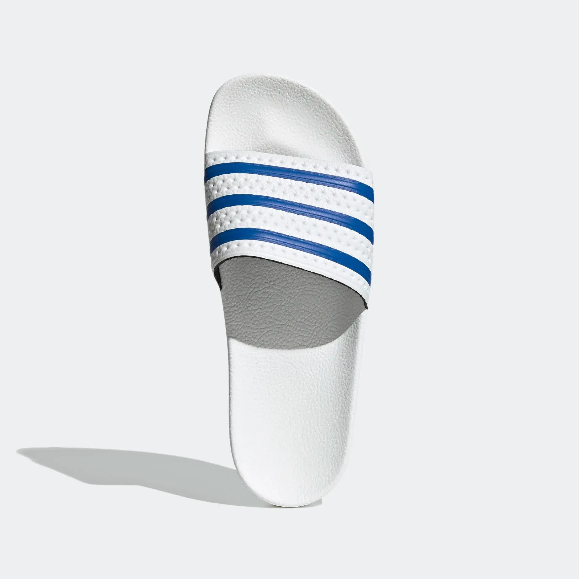 Adidas Men's Adilette Slides - Cloud White / Glow Blue