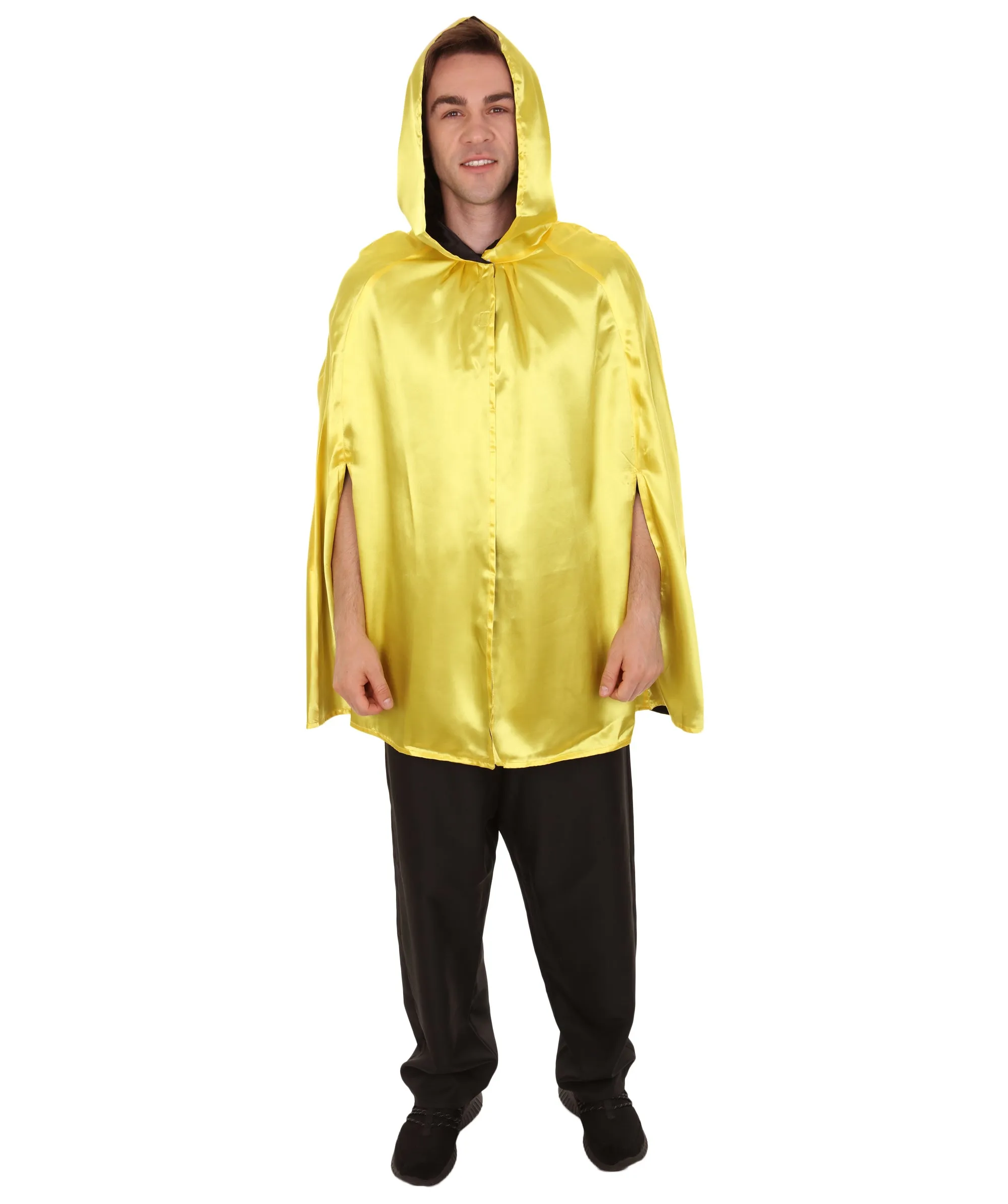 Adult Men's Reversible Hooded Short Cape Costume | Multiple Color Options Halloween Costume