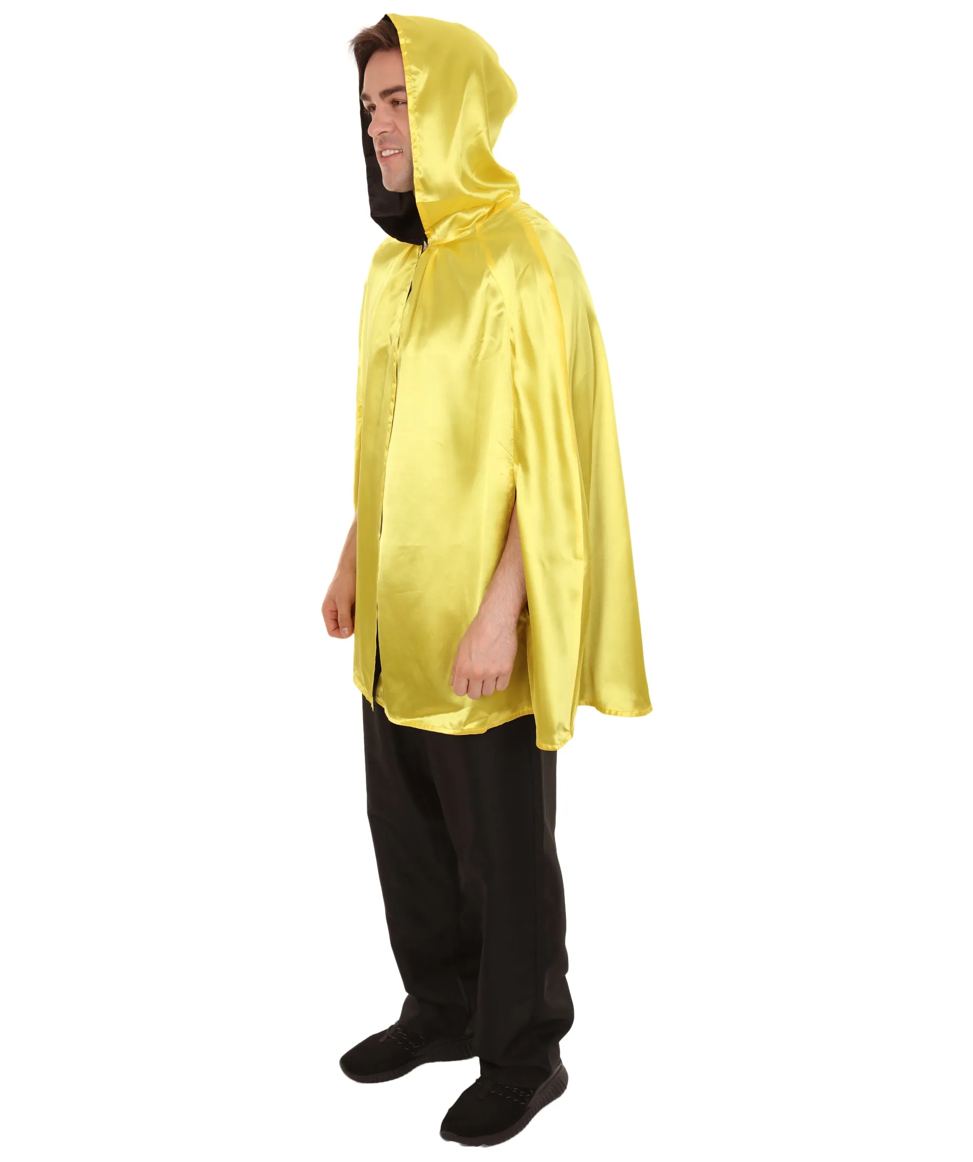 Adult Men's Reversible Hooded Short Cape Costume | Multiple Color Options Halloween Costume