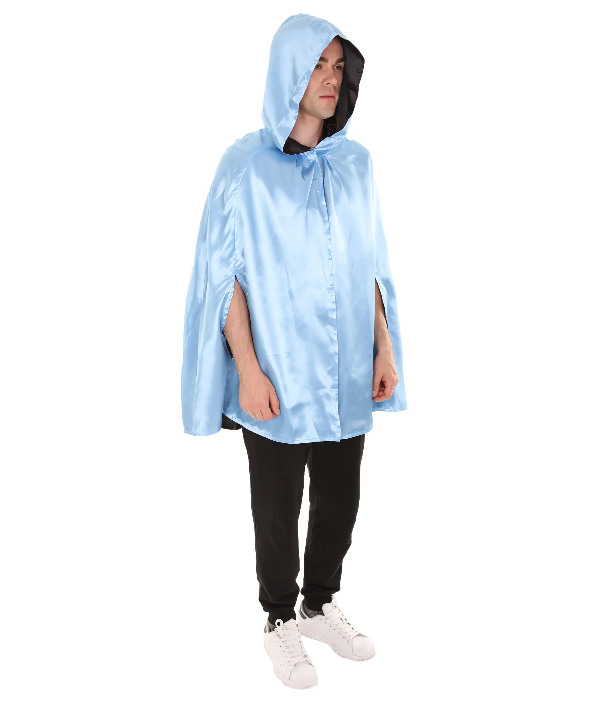 Adult Men's Reversible Hooded Short Cape Costume | Multiple Color Options Halloween Costume