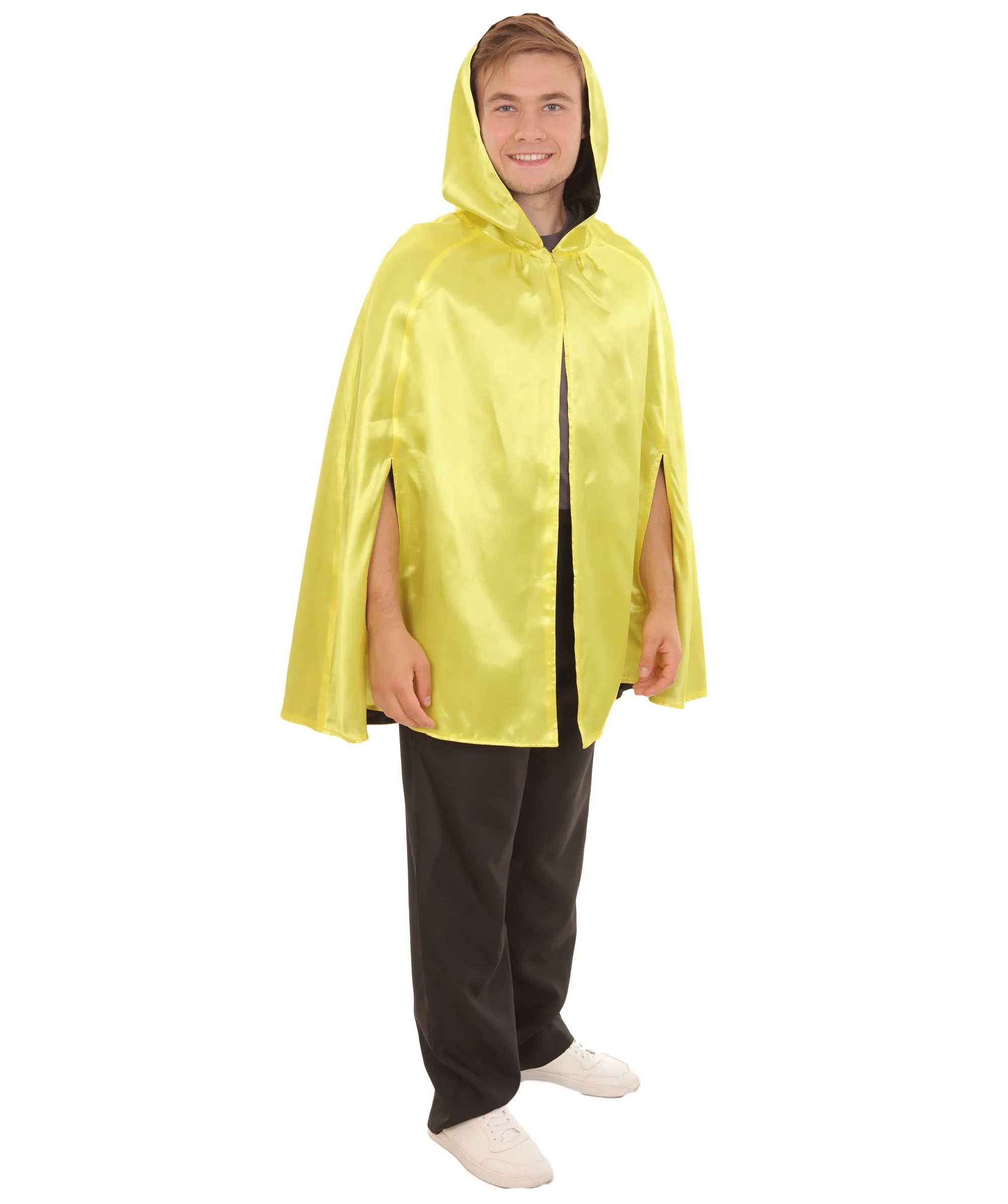 Adult Men's Reversible Hooded Short Cape Costume | Multiple Color Options Halloween Costume