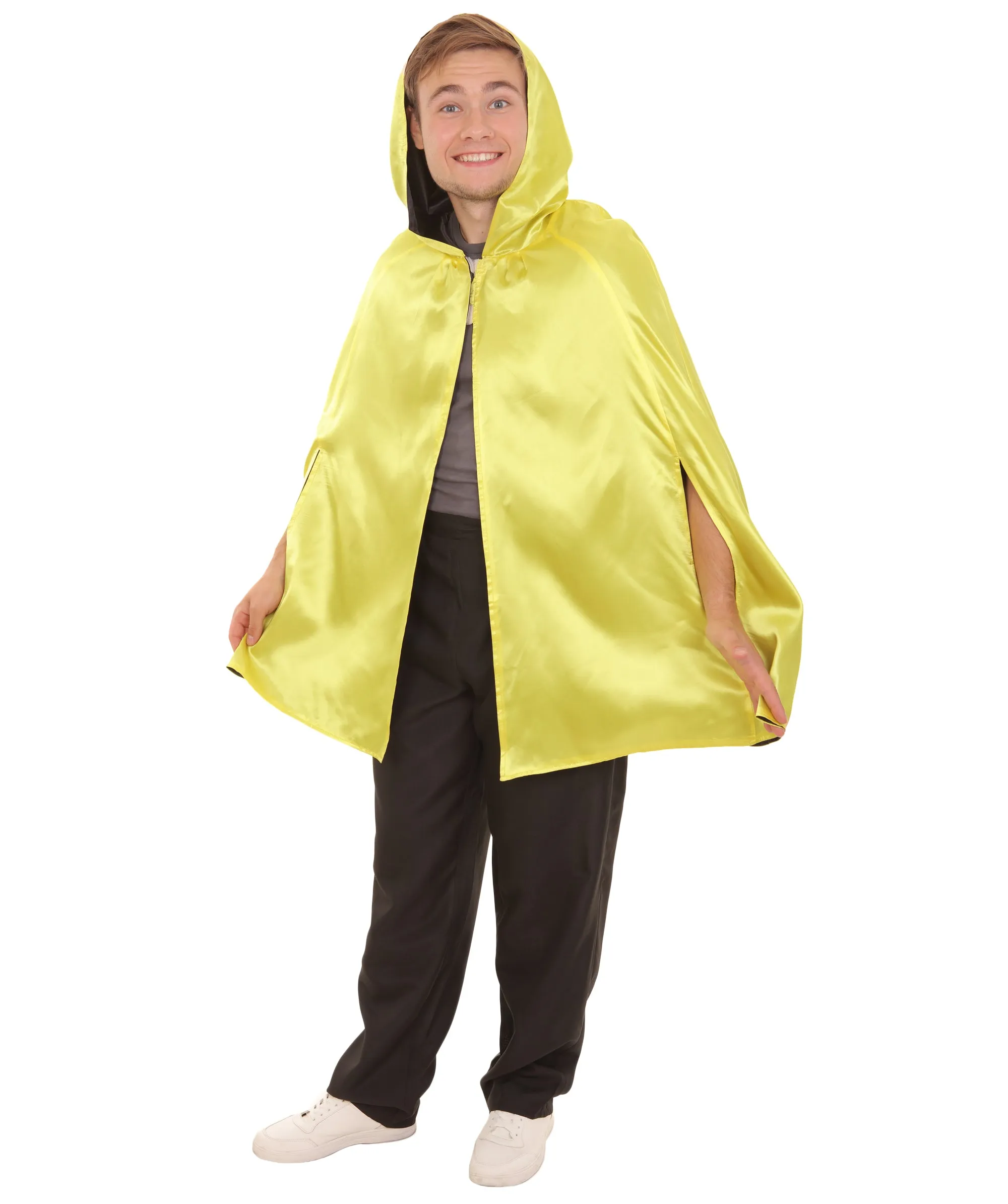 Adult Men's Reversible Hooded Short Cape Costume | Multiple Color Options Halloween Costume