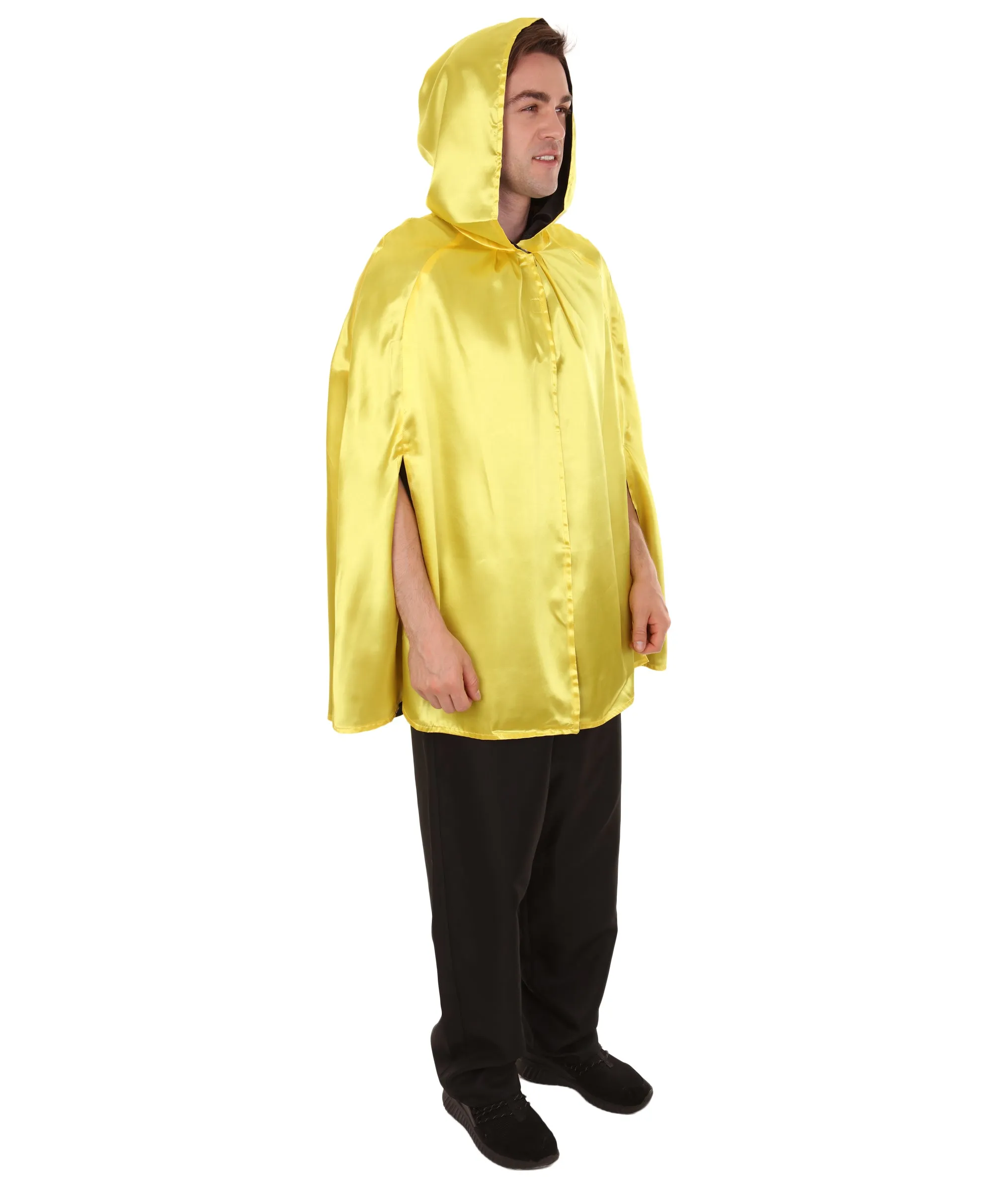 Adult Men's Reversible Hooded Short Cape Costume | Multiple Color Options Halloween Costume