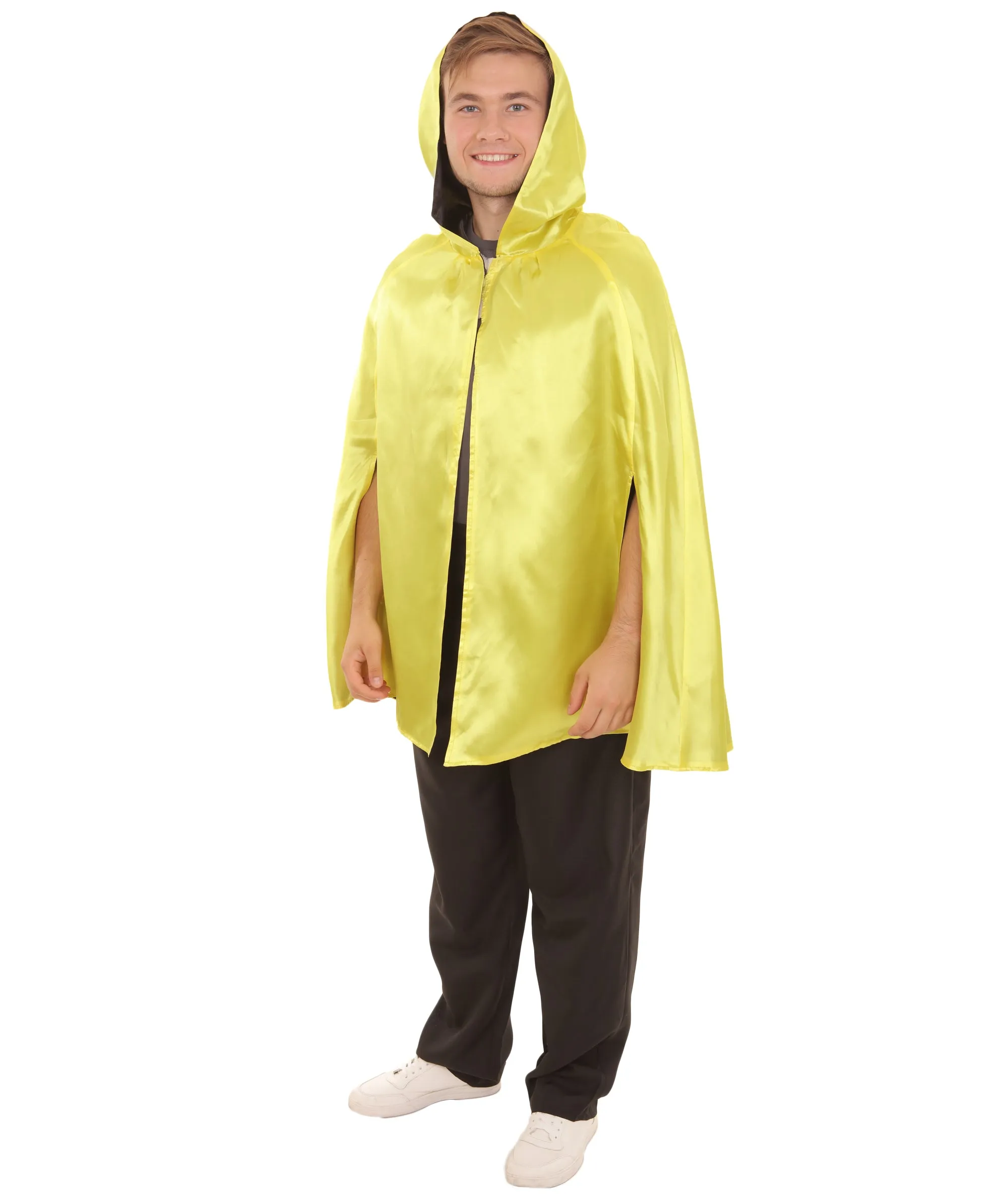 Adult Men's Reversible Hooded Short Cape Costume | Multiple Color Options Halloween Costume