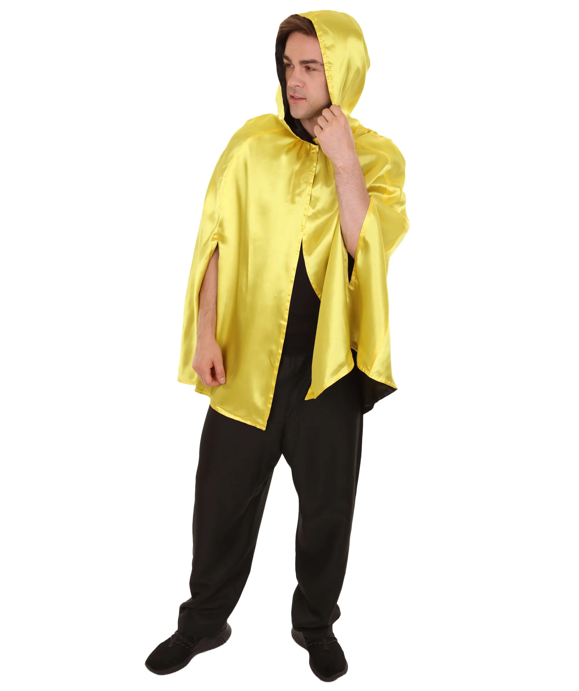 Adult Men's Reversible Hooded Short Cape Costume | Multiple Color Options Halloween Costume