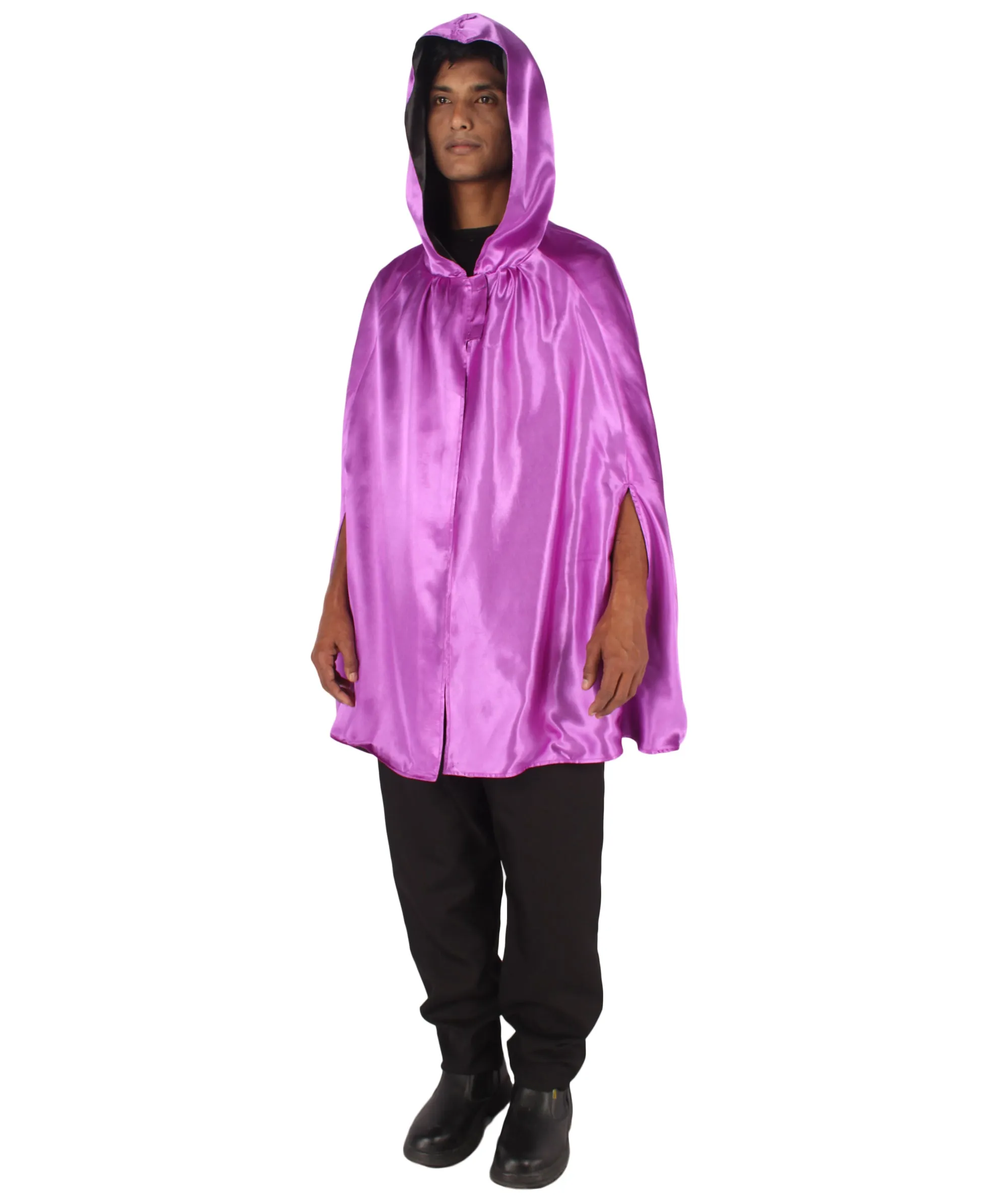 Adult Men's Reversible Hooded Short Cape Costume | Multiple Color Options Halloween Costume