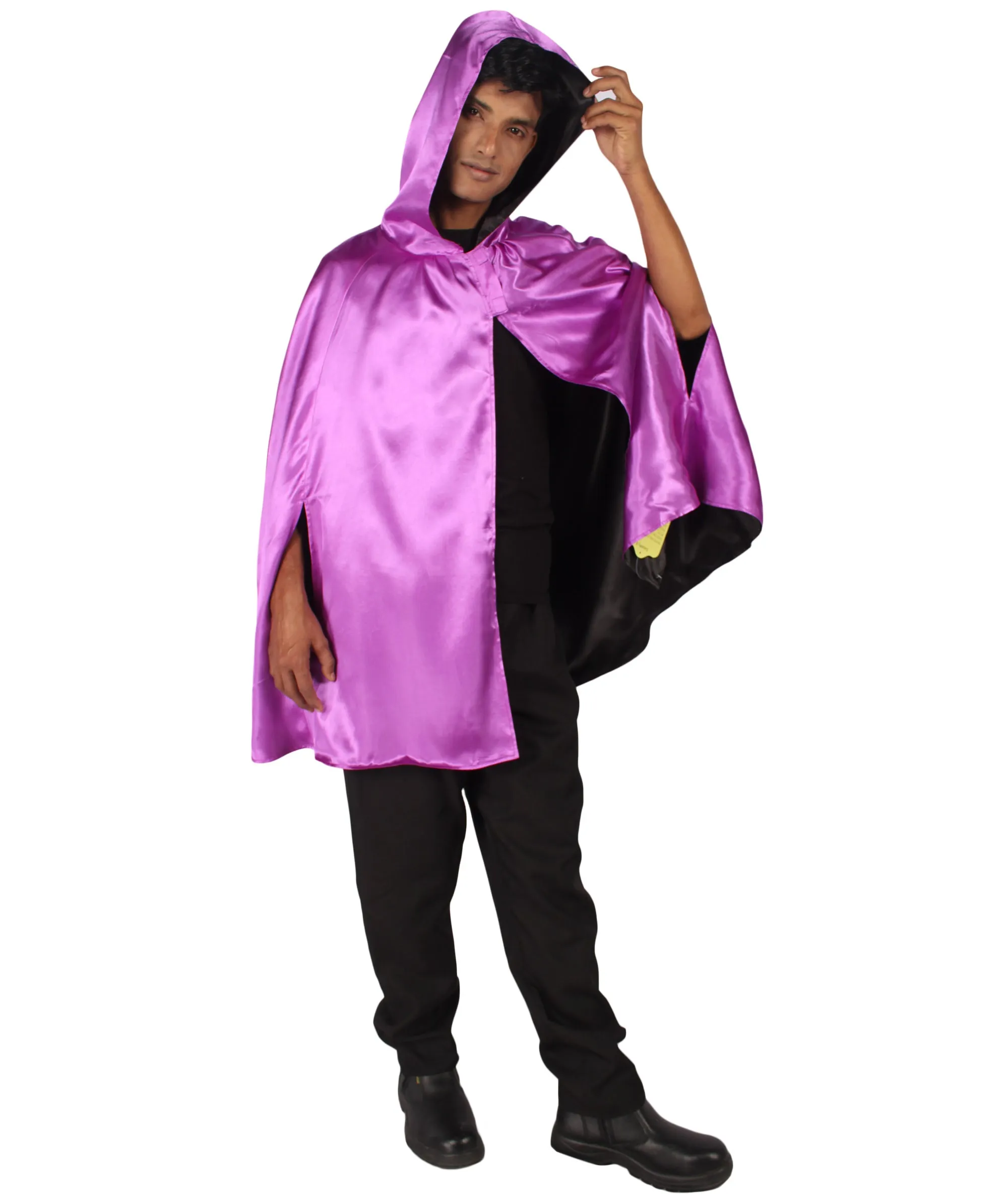 Adult Men's Reversible Hooded Short Cape Costume | Multiple Color Options Halloween Costume