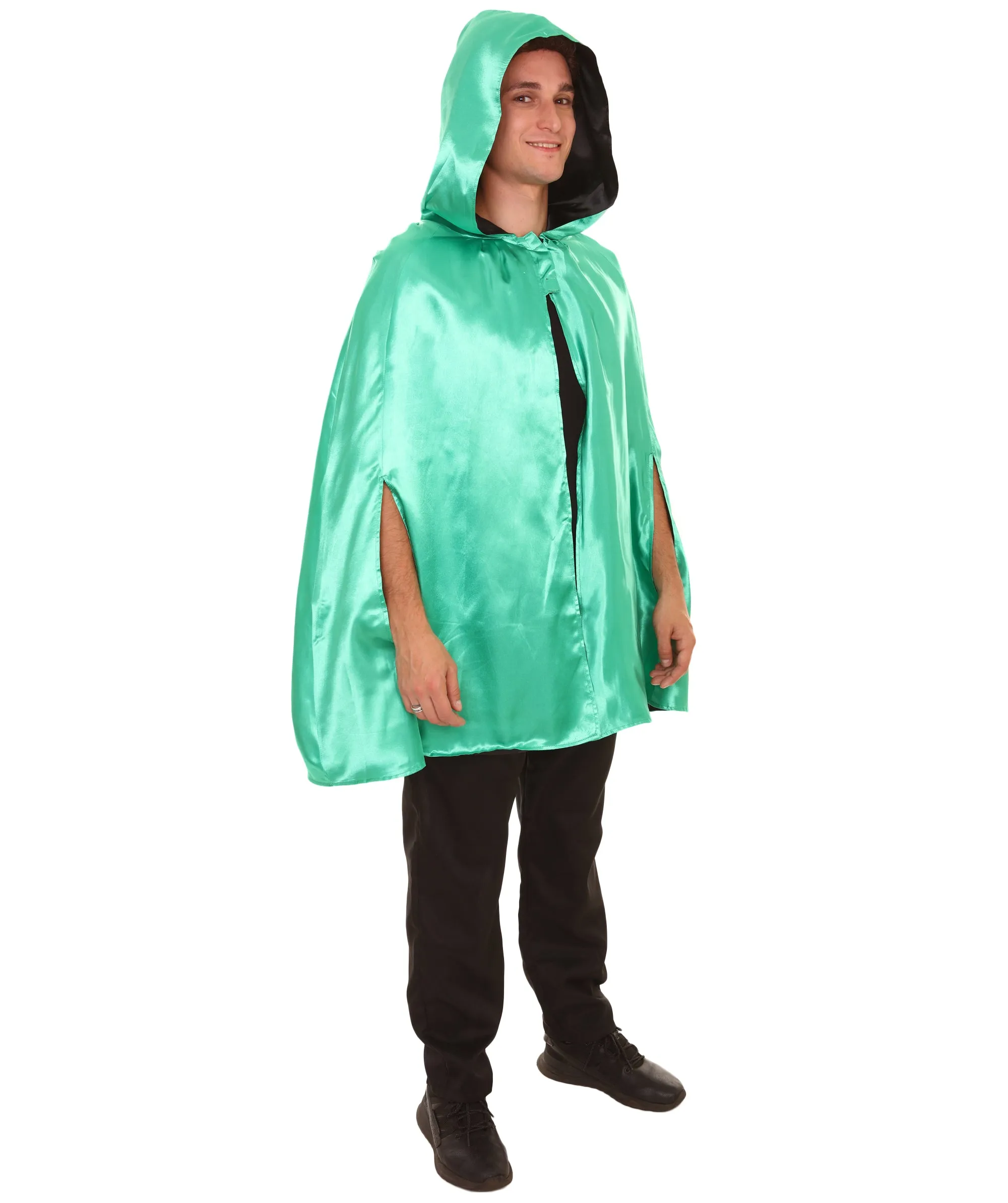 Adult Men's Reversible Hooded Short Cape Costume | Multiple Color Options Halloween Costume