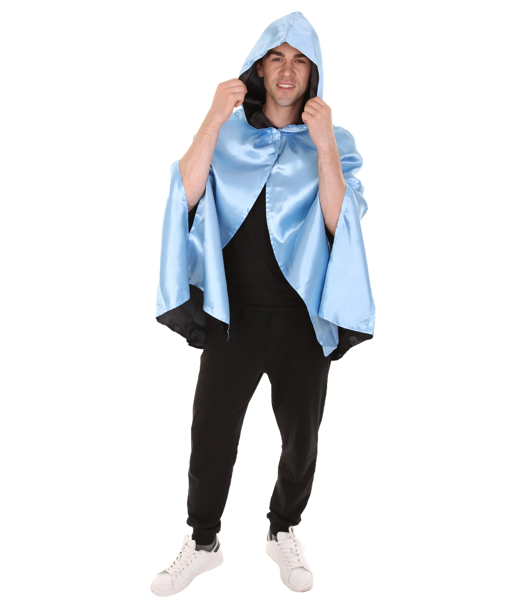 Adult Men's Reversible Hooded Short Cape Costume | Multiple Color Options Halloween Costume