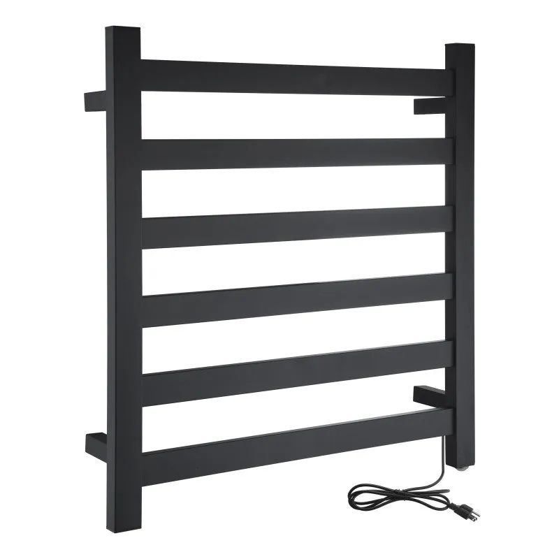 ANZZI Note 6-Bar Stainless Steel Wall Mounted Towel Warmer in Matte Black