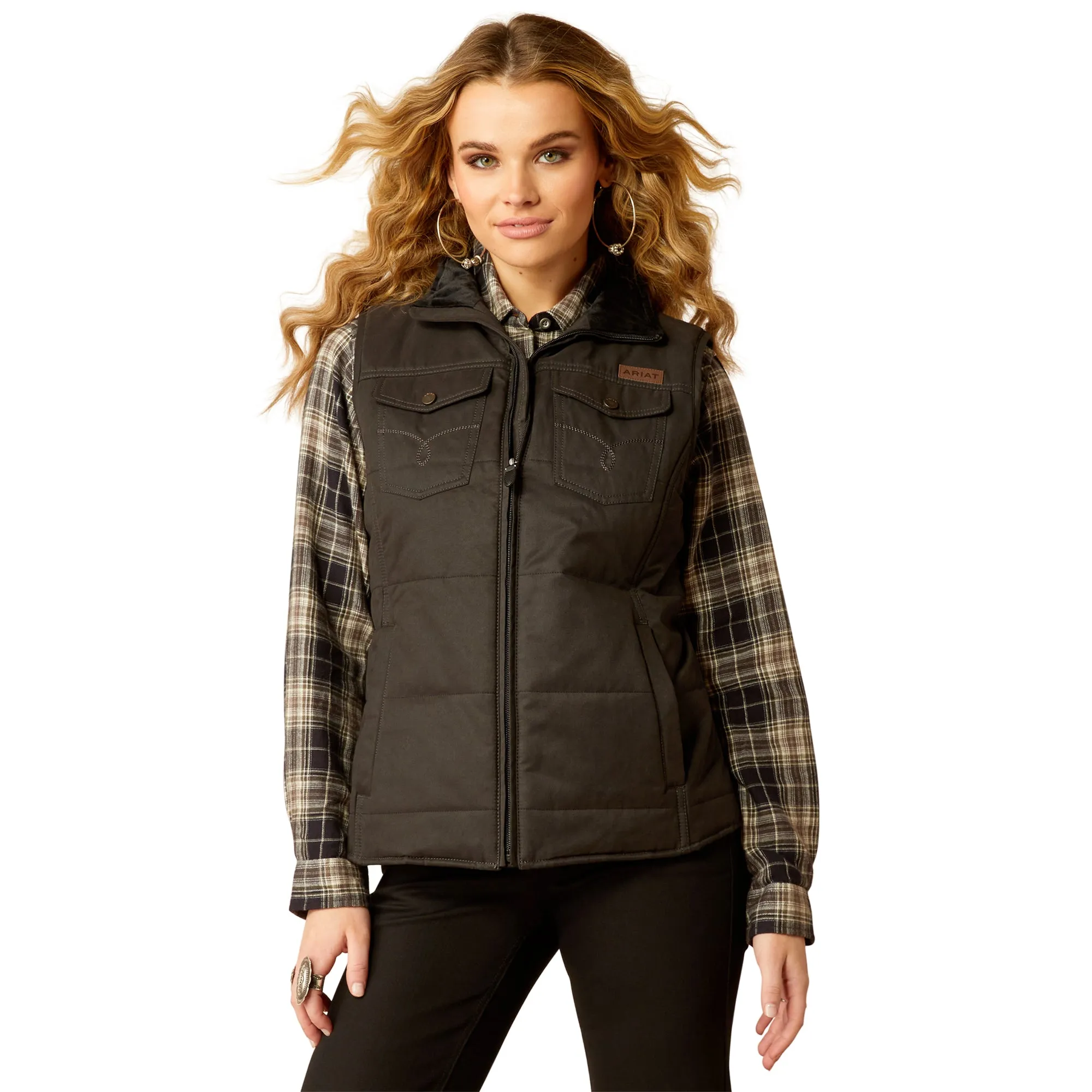 Ariat Ladies Grizzly Black Quilted Vest 10052044