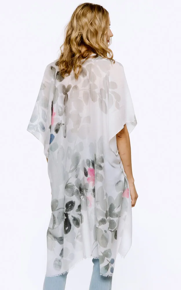 BAAP8032 Floral Pattern Cover Up Kimono