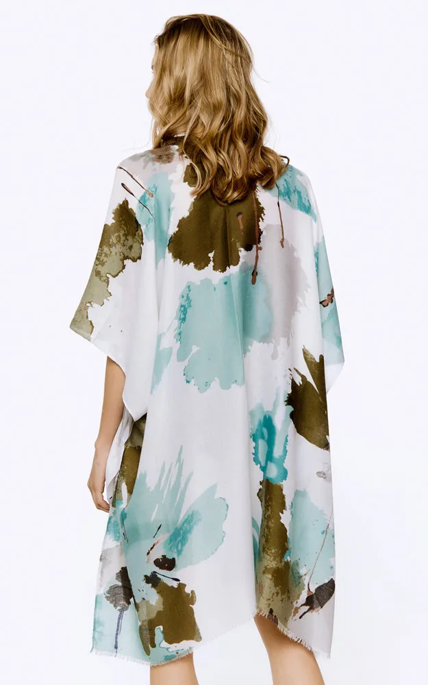 BAAP8033 Brush Stroke Pattern Cover Up Kimono