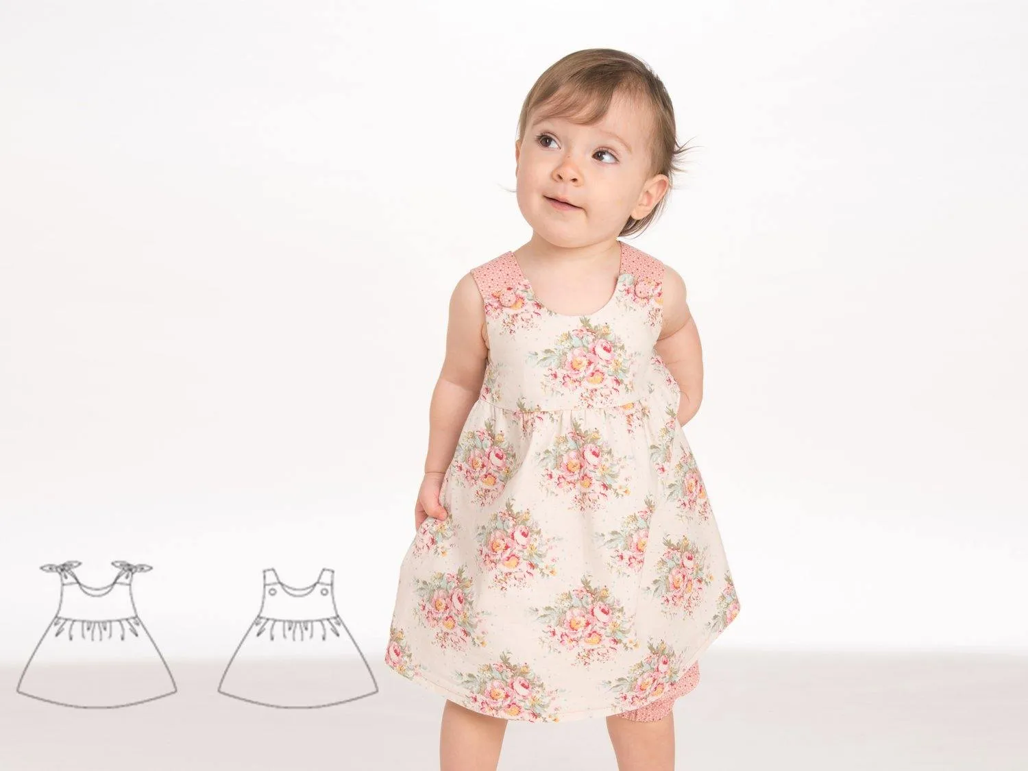 Baby Pinafore dress for girls sewing pattern pdf CLARA