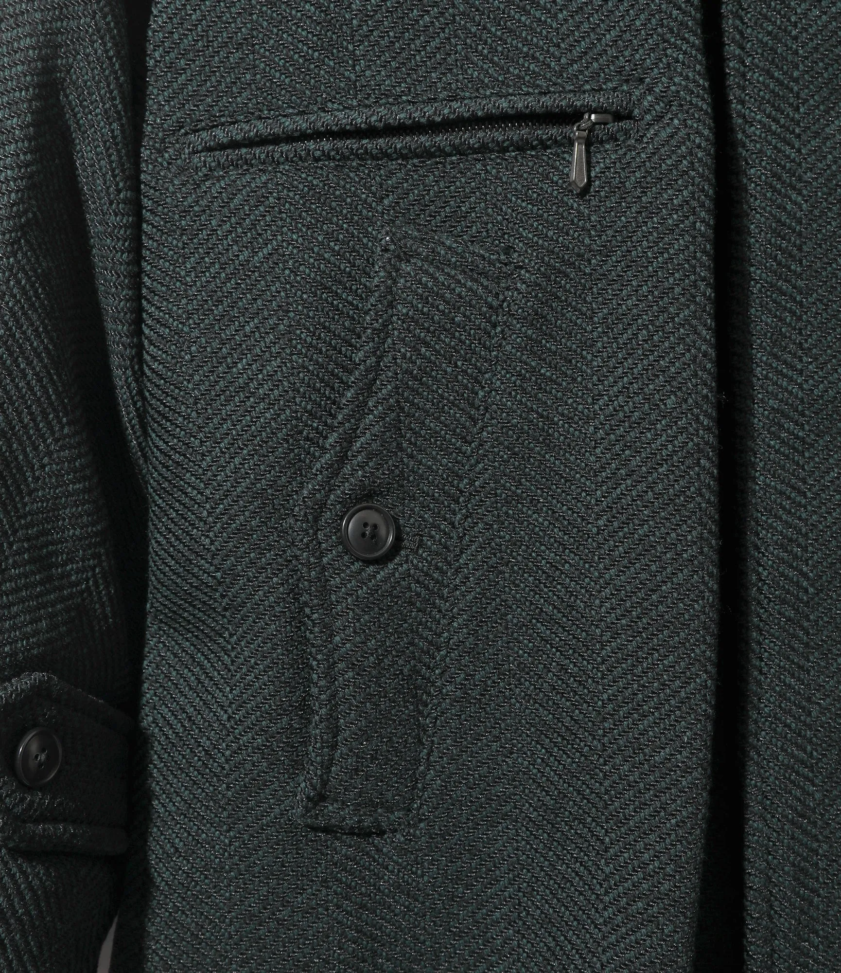 Balcollar Coat - Green - W/N Herringbone