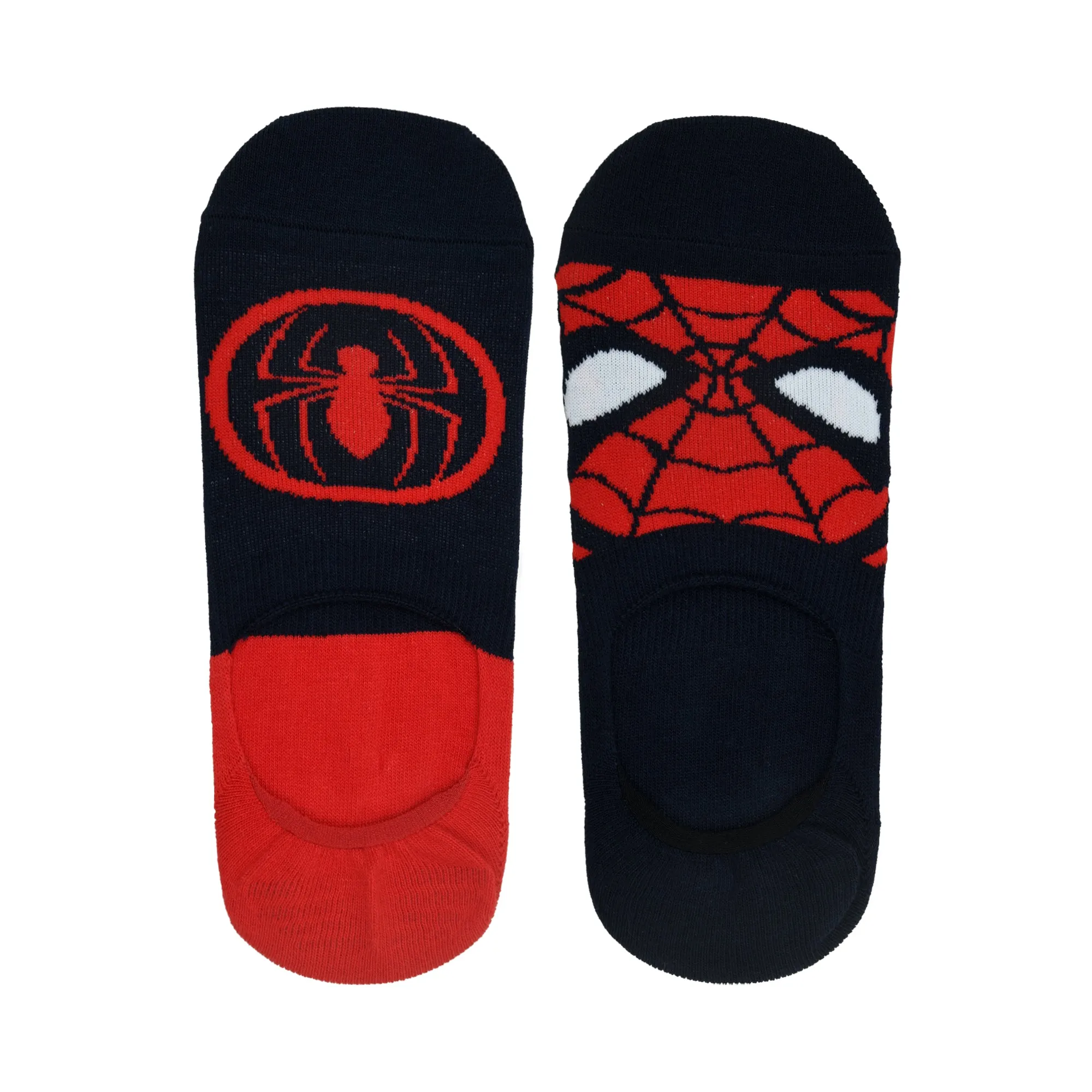 Balenzia x Marvel The Amazing Spider-Man Loafer/Invisible socks for Men (Pack of 2 Pairs/1U)(Free Size) Red,Blue