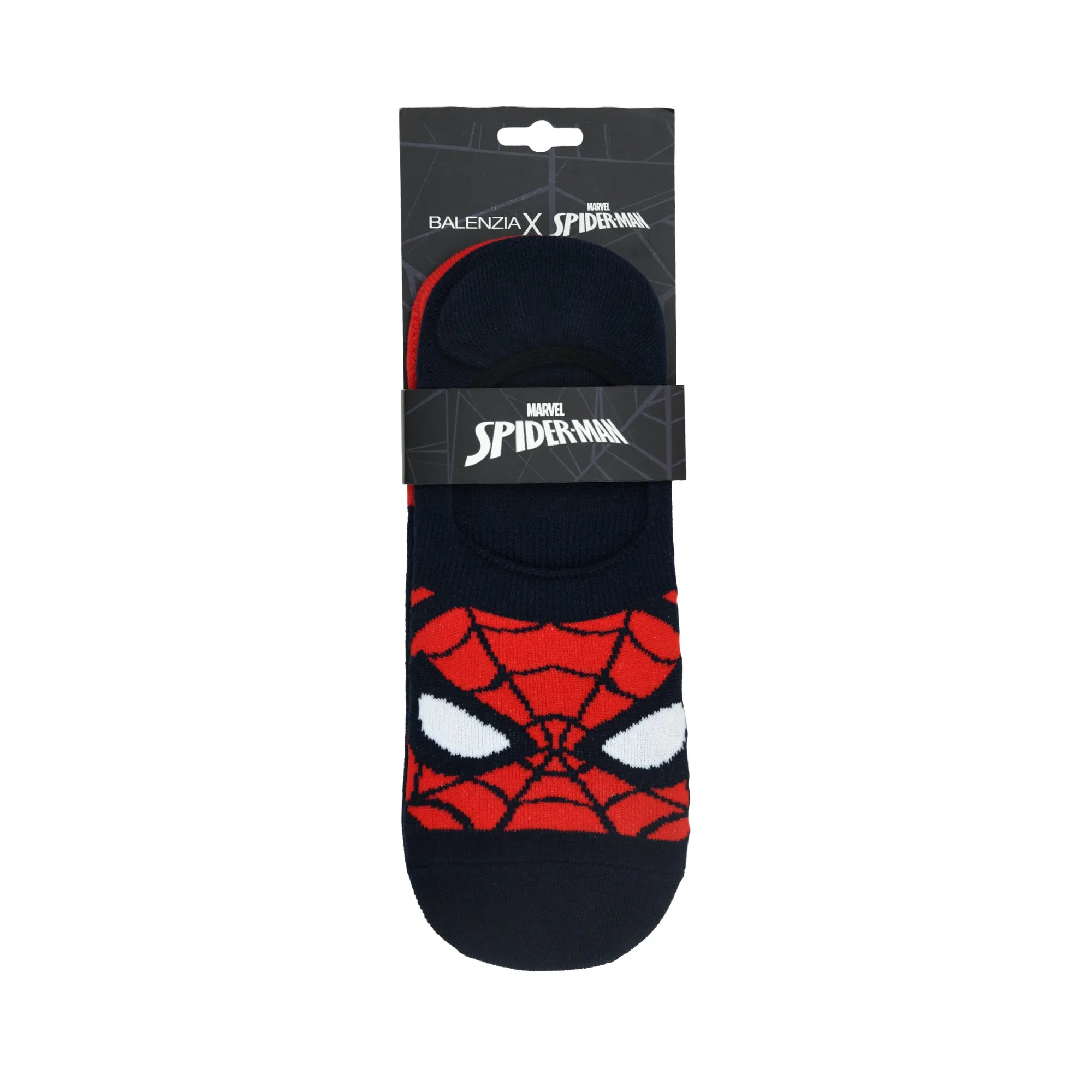 Balenzia x Marvel The Amazing Spider-Man Loafer/Invisible socks for Men (Pack of 2 Pairs/1U)(Free Size) Red,Blue