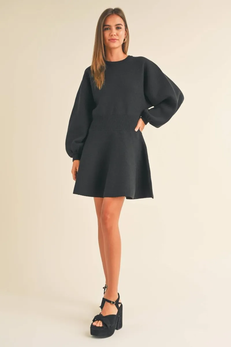 Balloon Sleeve Sweater Dress