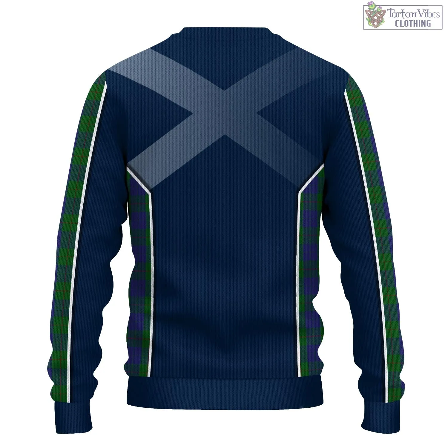 Barclay Tartan Knitted Sweatshirt with Family Crest and Scottish Thistle Vibes Sport Style