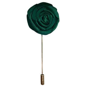 Bassin and Brown Rose Jacket Lapel Pin - Green