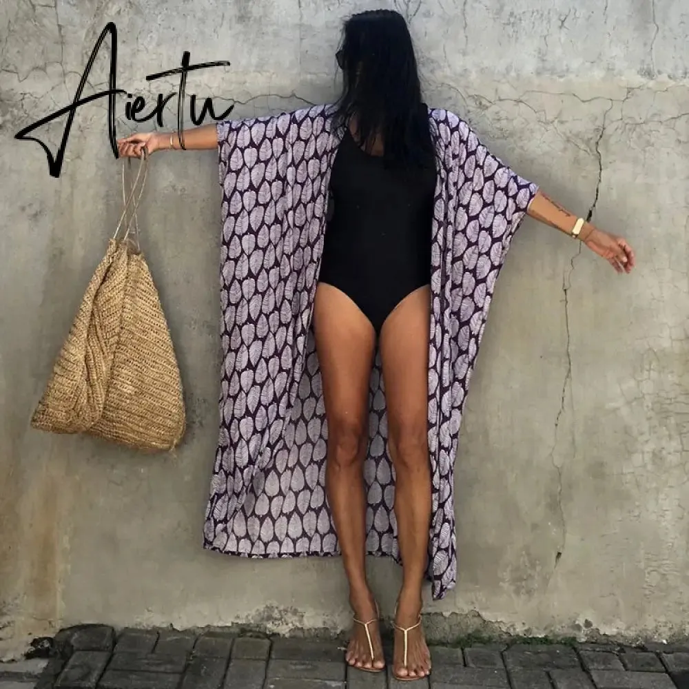 Beach Cover Ups for Swimwear Women Black Tie Dye Kimono Swimsuit Cape Summer Dress Beachwear Outfits Sales