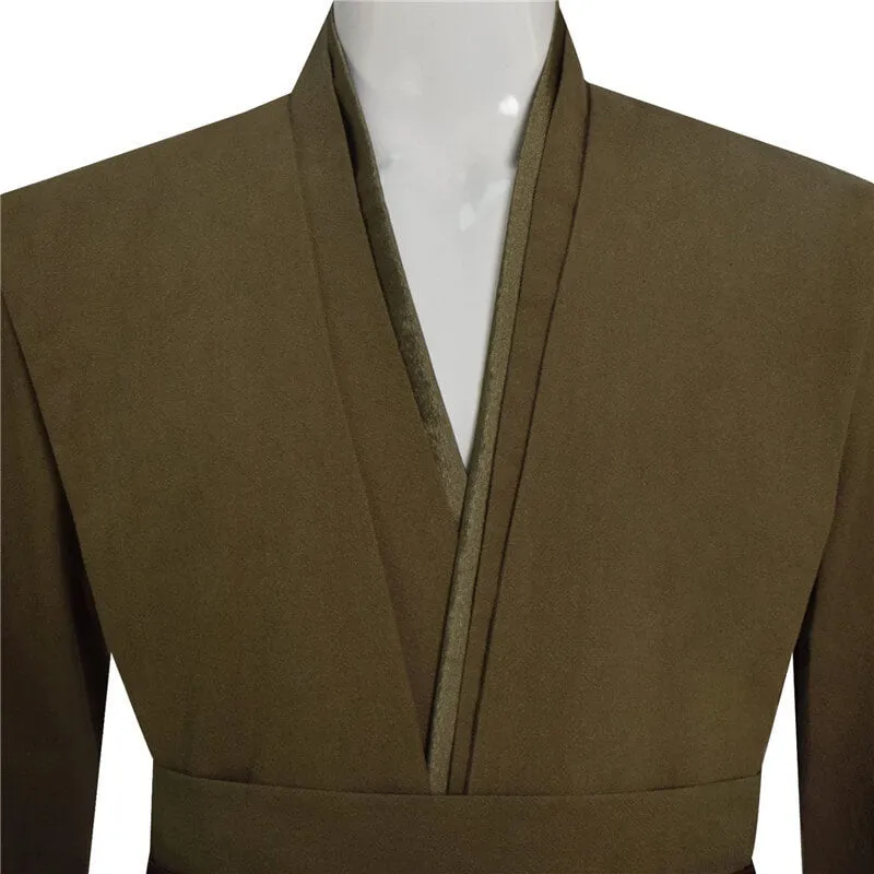 BEcostume Star Wars Jedi Tunic Knight Robe Hooded Cape Halloween Cosplay Suit Army Green Color