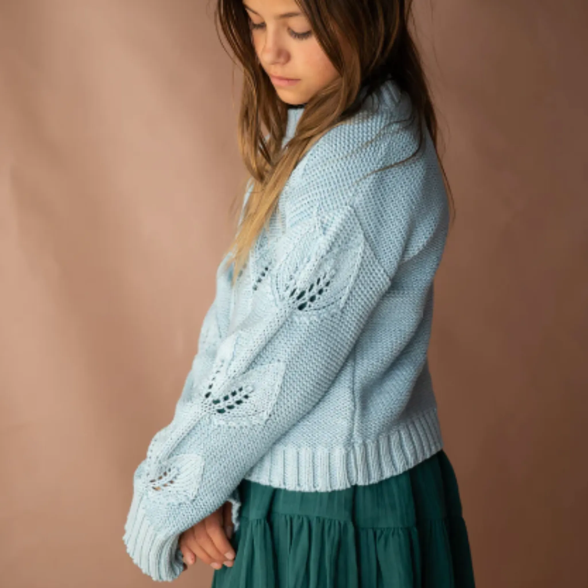 Bella   Lace Minty Knitted Jumper