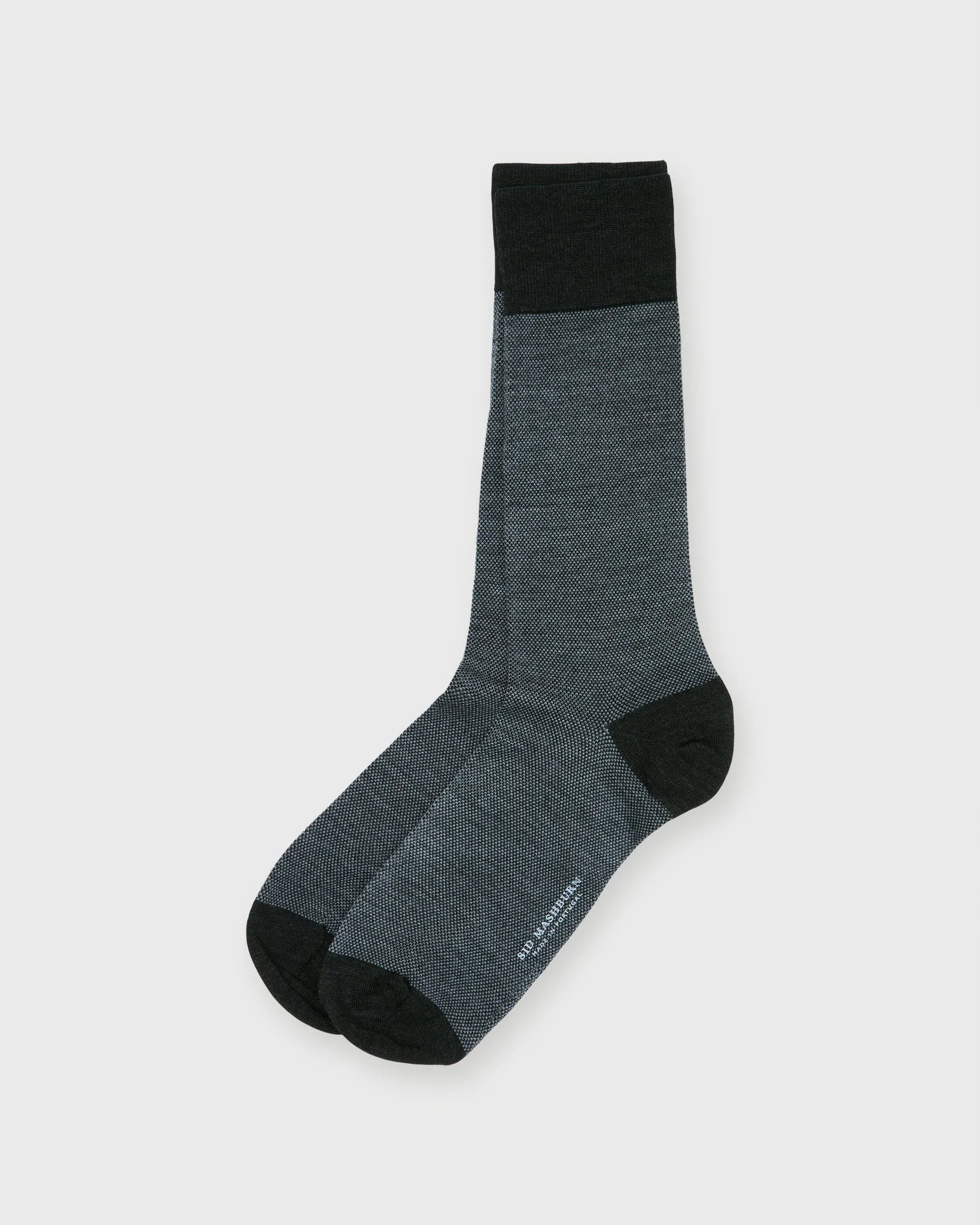 Birdseye Trouser Dress Socks in Charcoal Extra Fine Merino