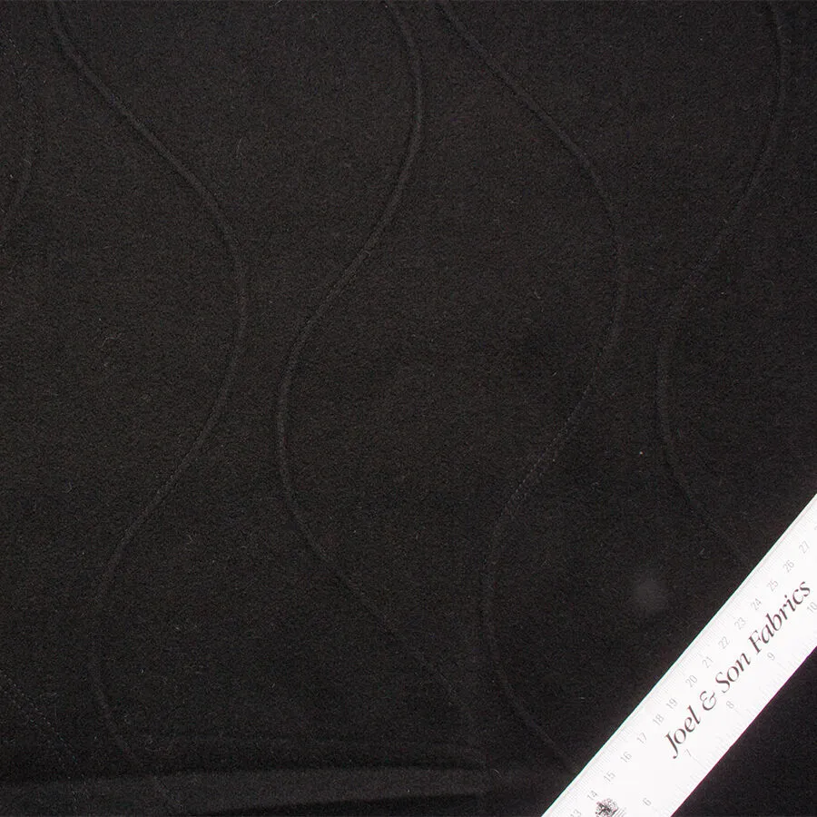 Black Pure Wool Jacquard