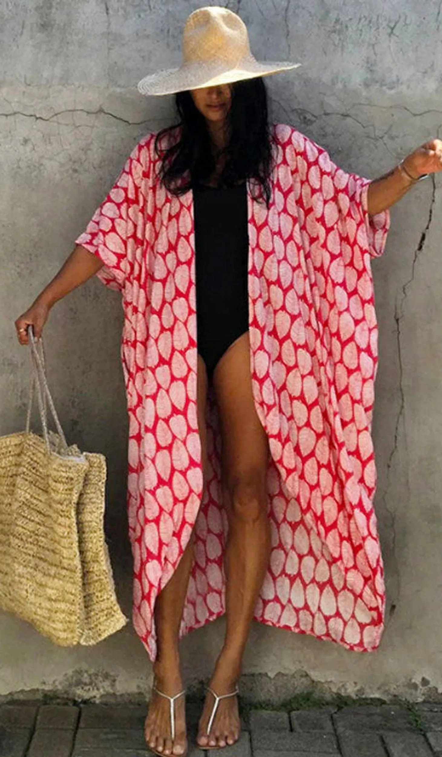 Bohemian Long Kimono, Beach Cover Ups Kimono, Tie Dye Kimono, Swimsuit Cape Summer Dress, Beachwear Cover Up Dress