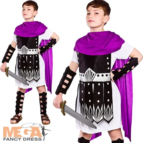 Boys Roman Warrior Grecian Gladiator Book Week Fancy Dress Costume