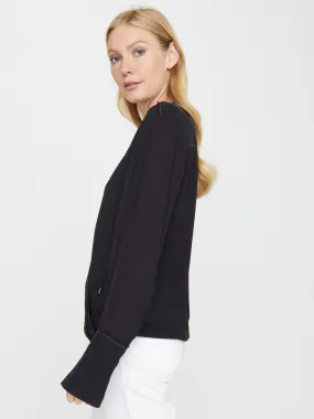 BROCHU WALKER - Seville Stitched Blouse Black Onyx