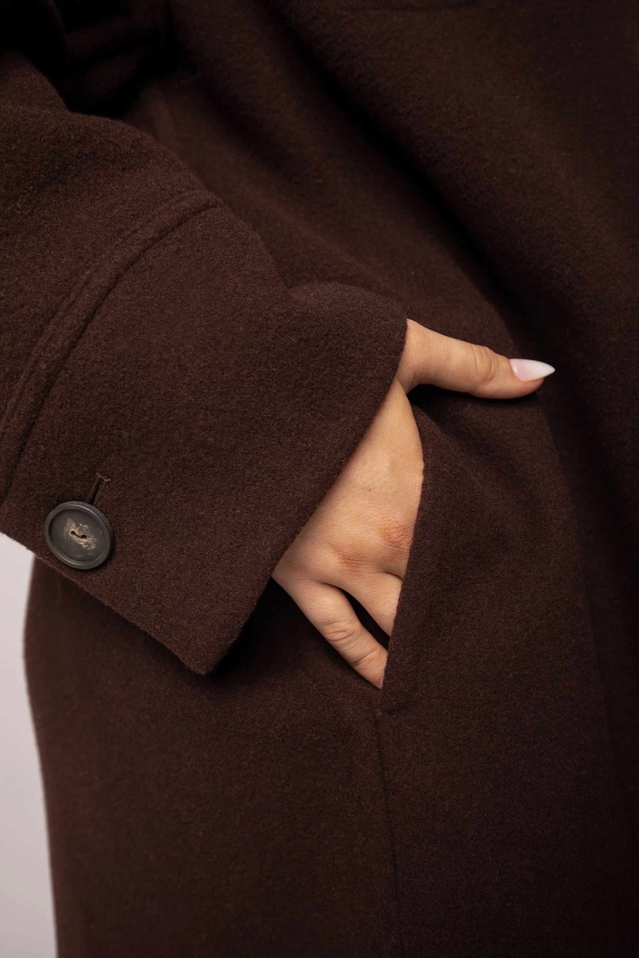 BRUSHED WOOL SHIRT COAT