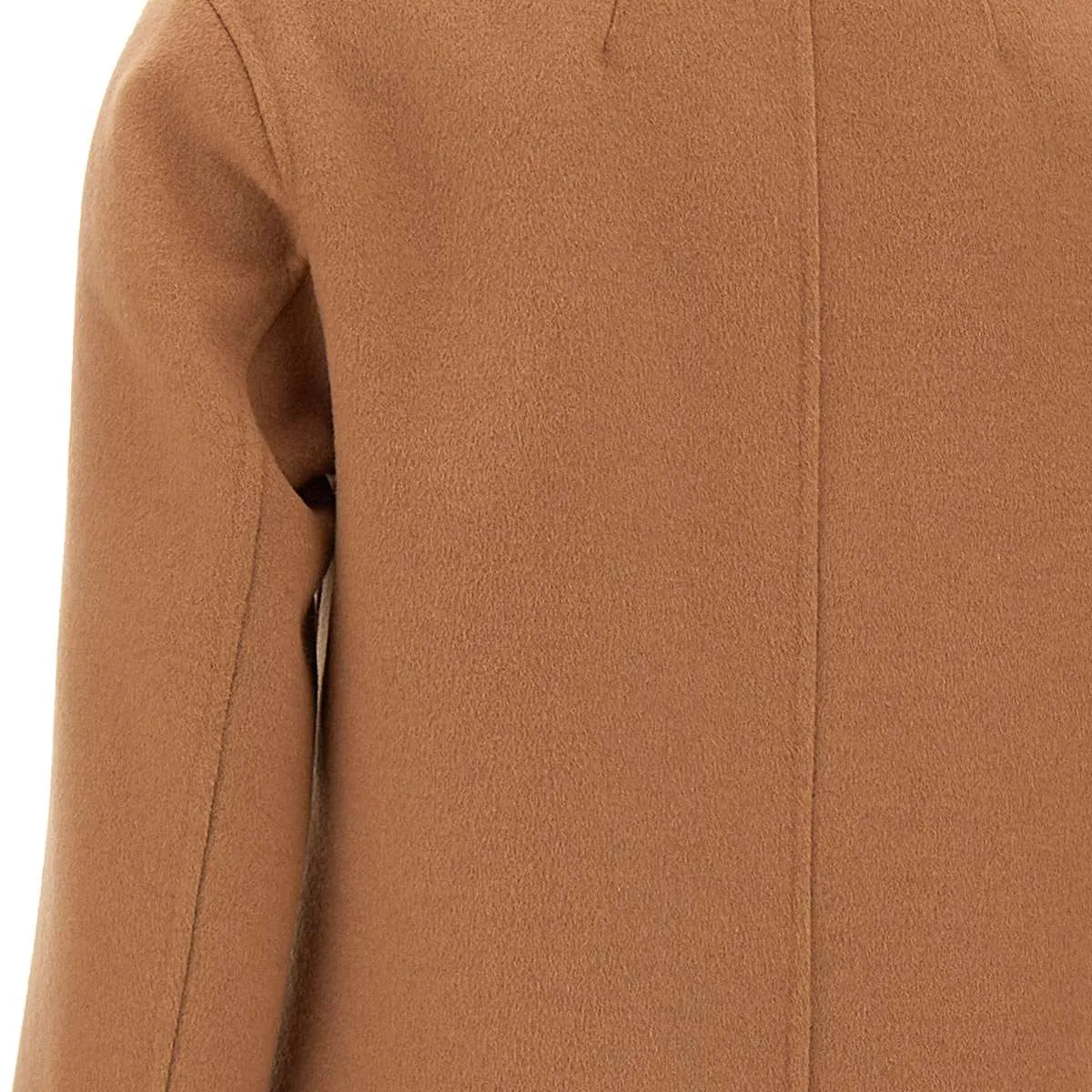 Camel Wool Blend Double-Breasted Coat