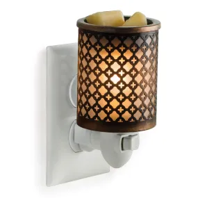 Candle Warmers Etc. Pluggable Wax Warmer, Fragrance Releasing Decorative Plug-In Nightlight Warmer, Moroccan Metal